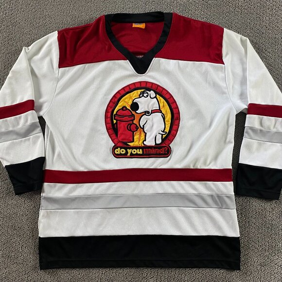 The Home Game Other - Vintage Family Guy Brian Hockey Jersey Men's L/XL White 2006 The Home Game
